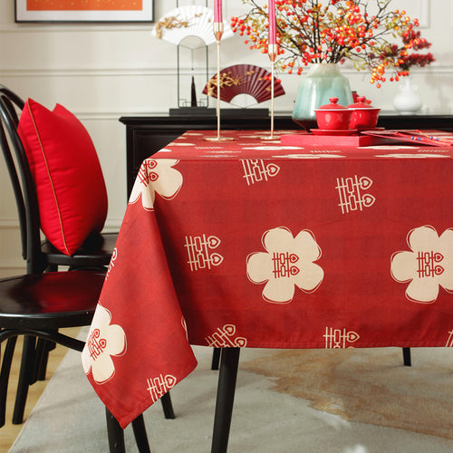 Festive Floral Pattern Table Cover
