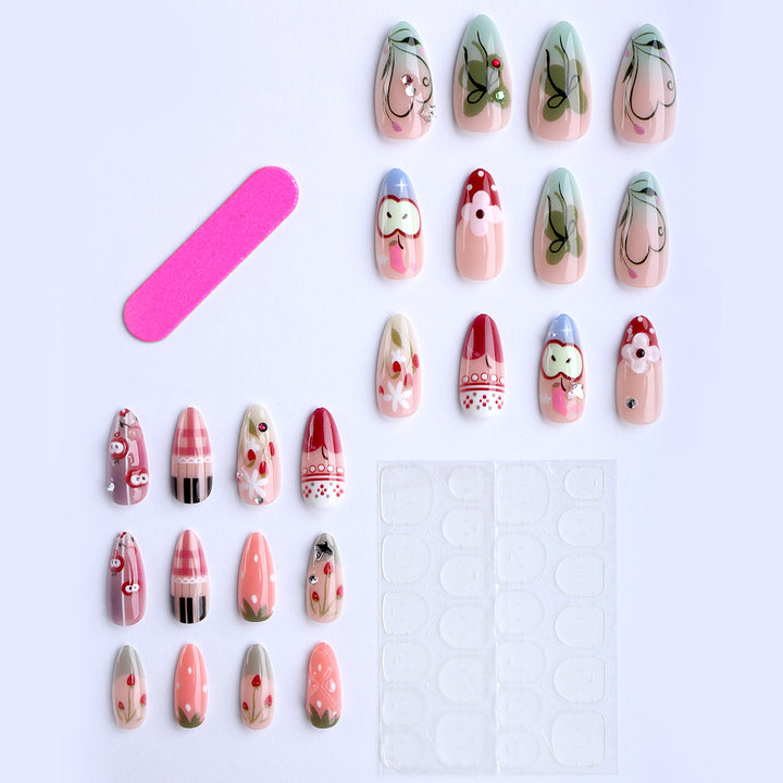 Artificial nails with creative designs and unique patterns Bowlift