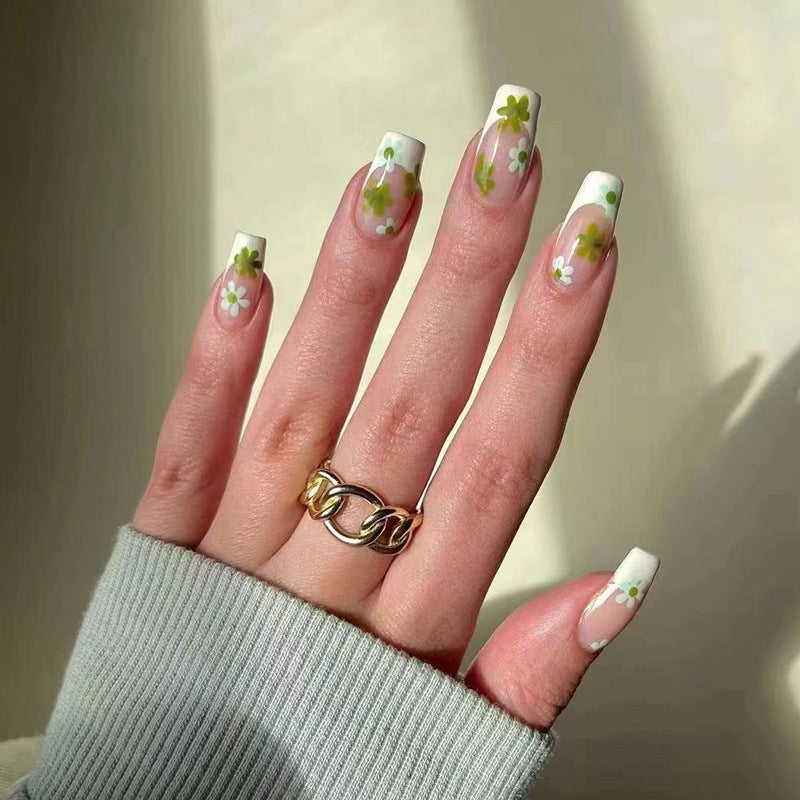 Artificial nails with floral minimalism Bowlift