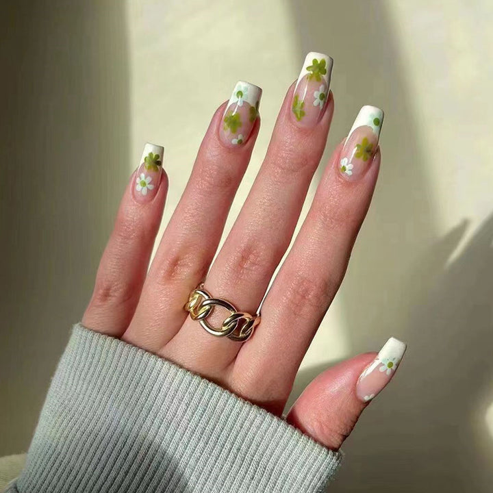 Artificial nails with floral minimalism Bowlift