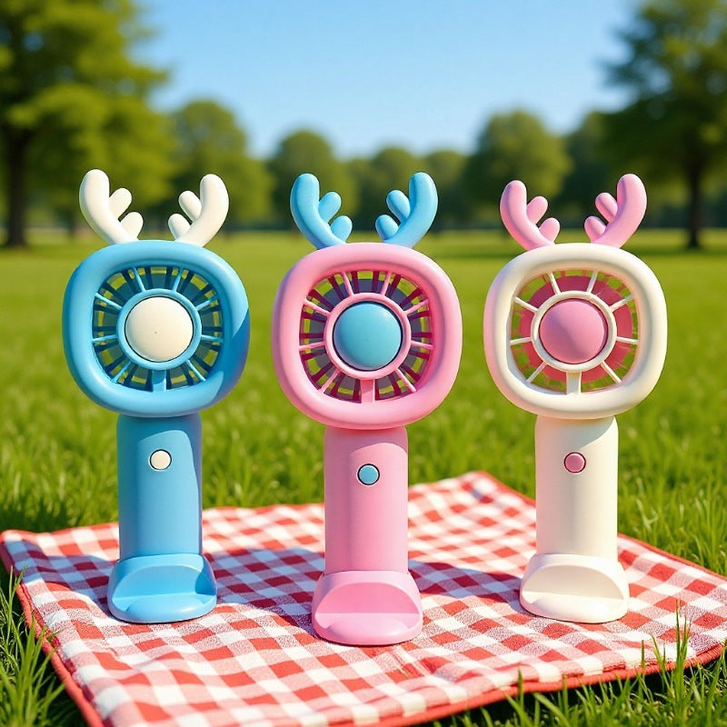 Unisex Creative Hand Fan with Animal Antennas Bowlift