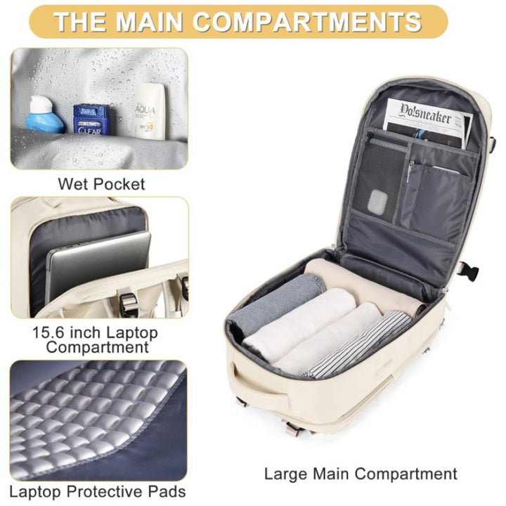 Multi-Compartment Travel Backpack Bowlift