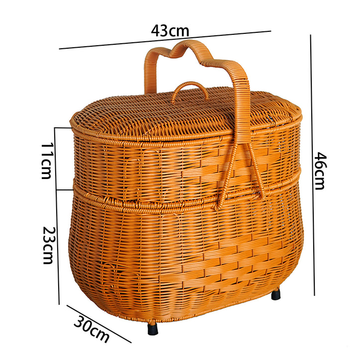 Ladies decorative laundry basket with lid and handle Bowlift