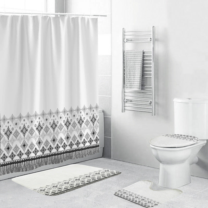 Chevron Pattern Bathroom Set Bowlift