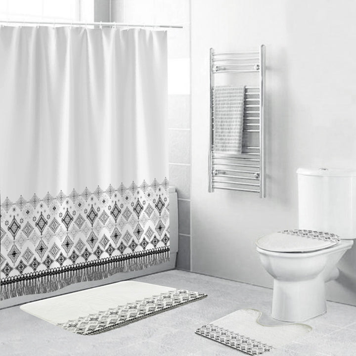 Chevron Pattern Bathroom Set Bowlift