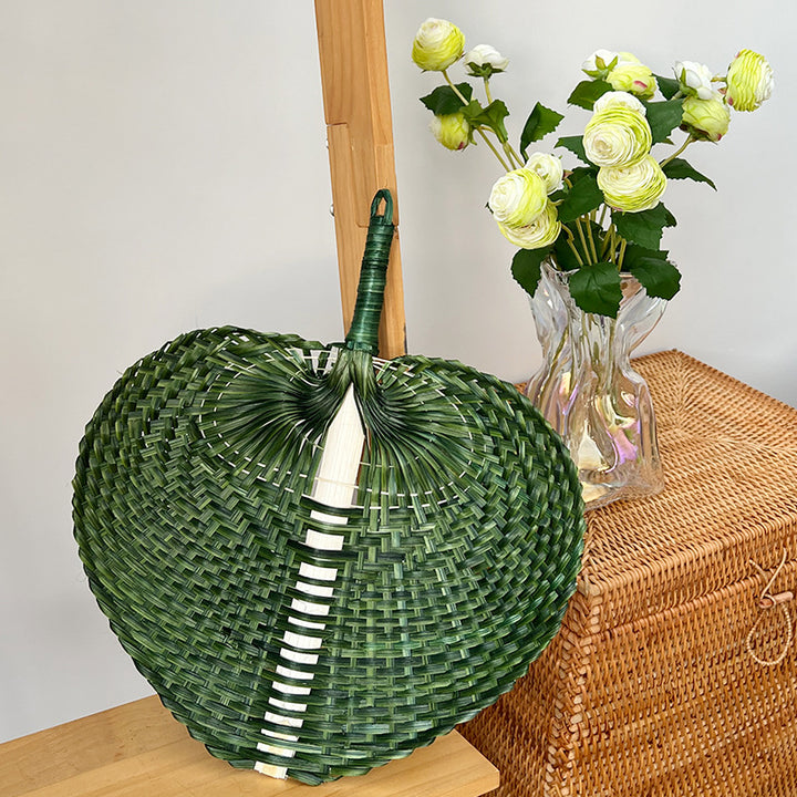 Women Hand-woven Fan made of natural material Bowlift