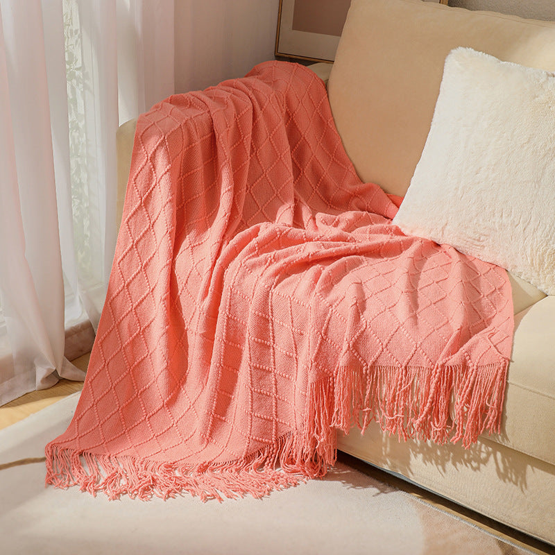 Women’s knitted blanket with textured wave pattern Bowlift