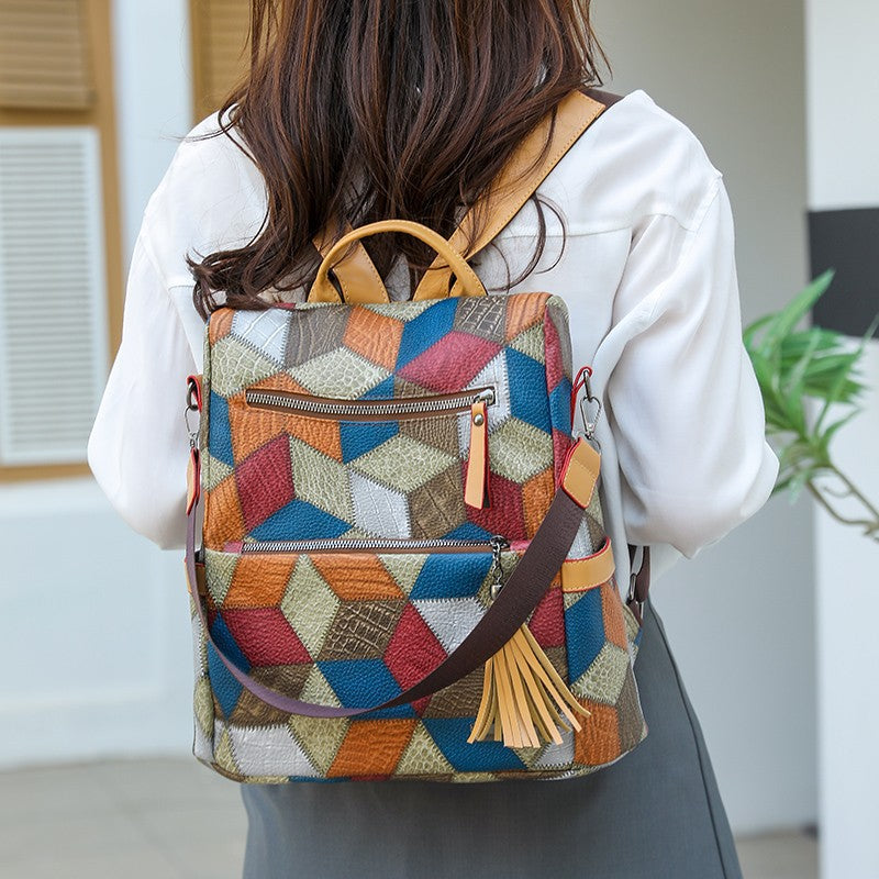 Textured Faux Leather Backpack Bowlift
