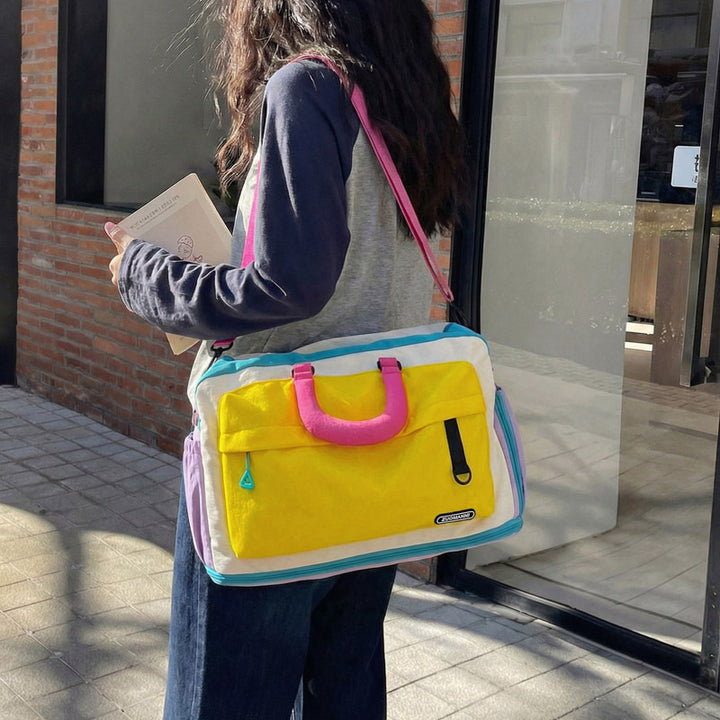 Colorful Multi-Compartment Travel Duffle Bag