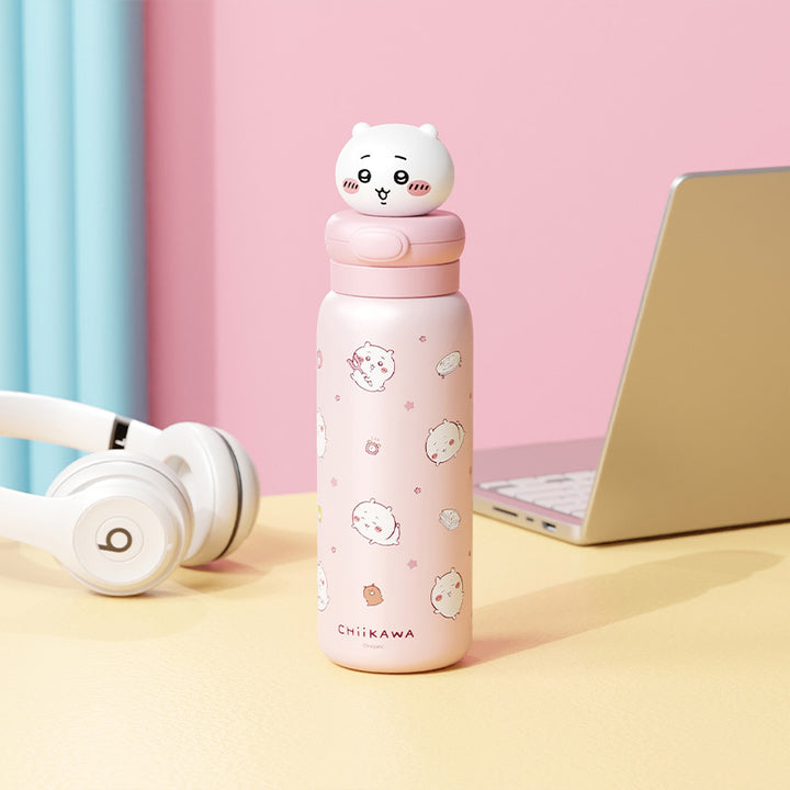 Women Stainless Steel Water Bottle with Interactive Animal Head Design Bowlift