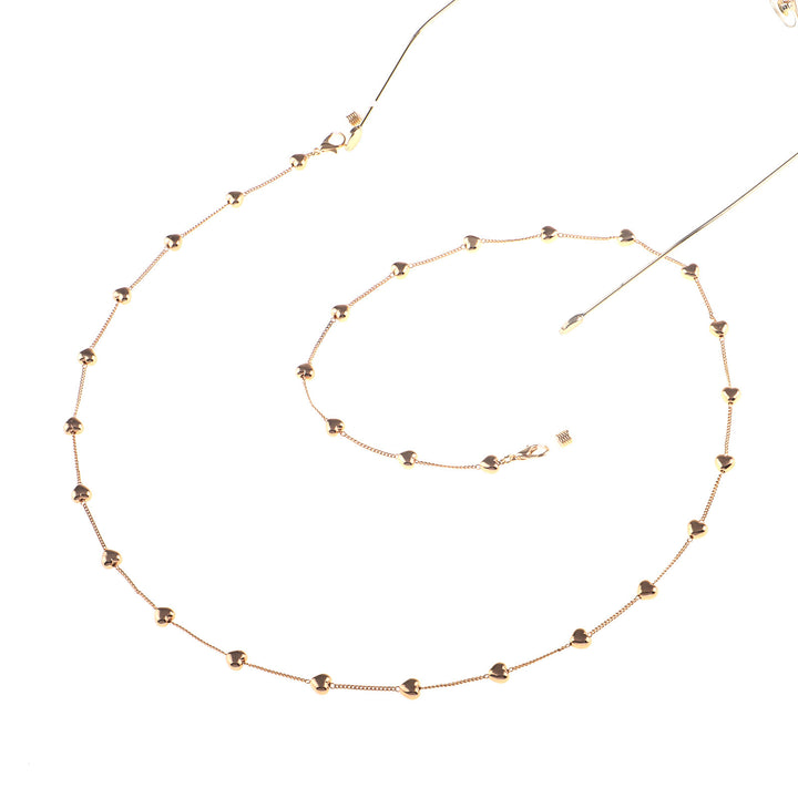 Fashionable glasses strap made of stainless steel with heart pendants Bowlift