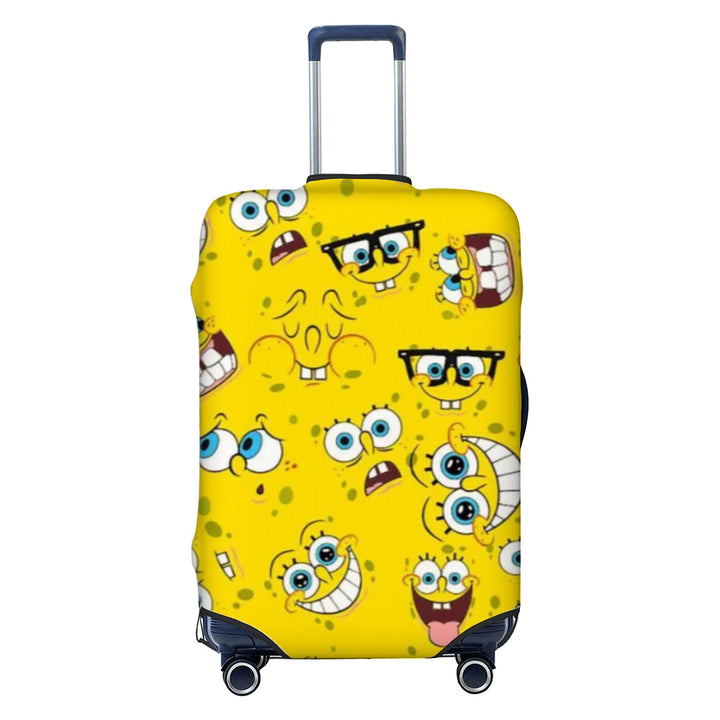 Unisex non-elastic luggage cover with graffiti print and zipper opening, stretchable protective cover with non-slip inner fastening Bowlift