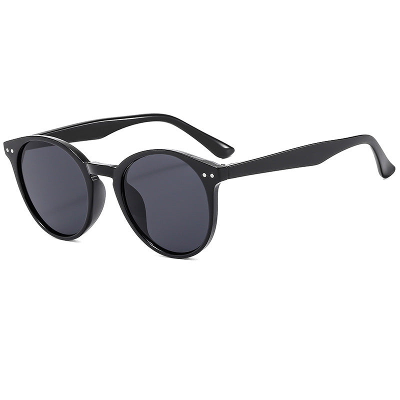 Women's fashionable round sunglasses with transparent frame and UV protection Bowlift