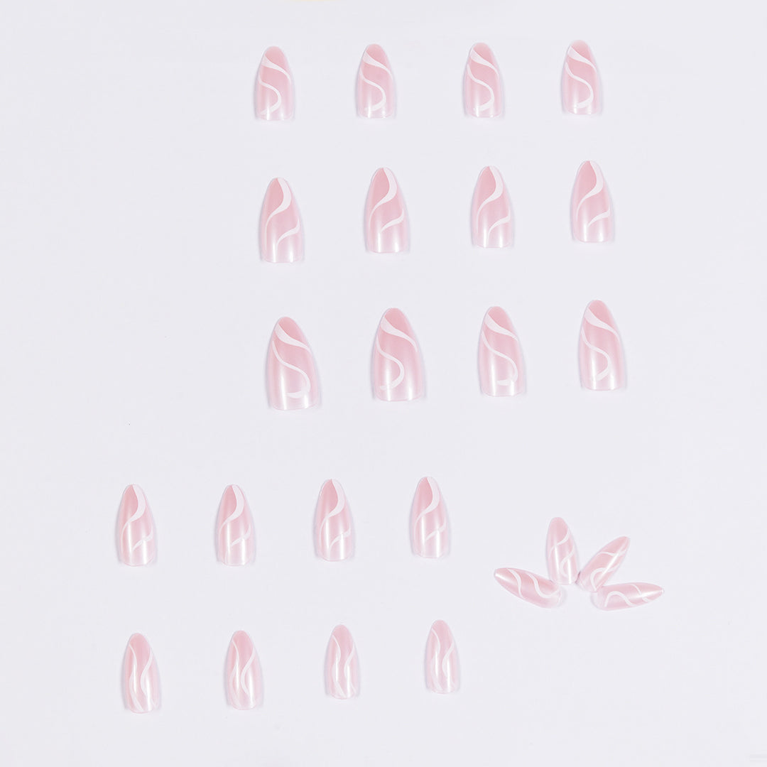 Artistic Nail Extensions with Curved Design Bowlift