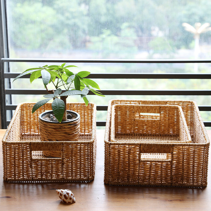 Rectangular Handwoven Storage Organizer Bowlift