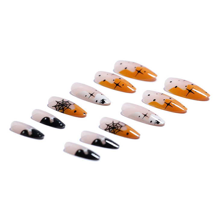 Artistic Halloween-Themed Press-On Nail Set Bowlift