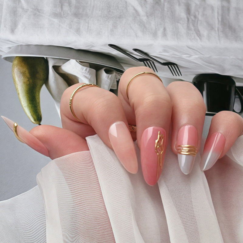 Elegant Gradient Press-On Nails Bowlift