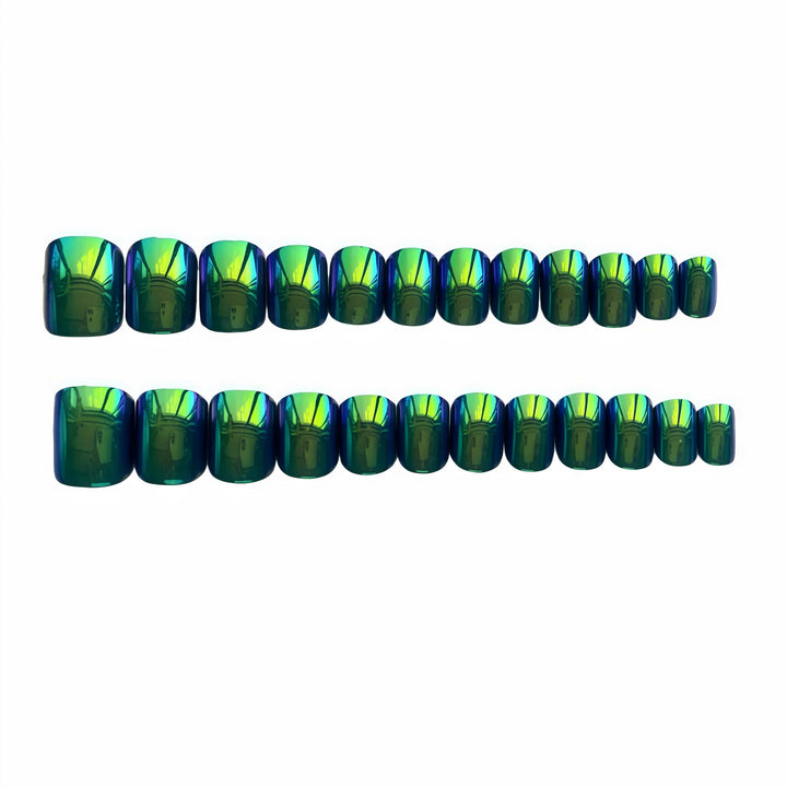 Iridescent Marble Effect Press-On Nails Bowlift
