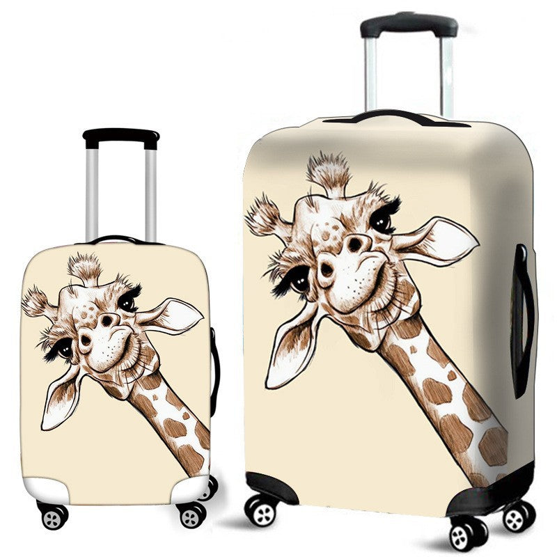 Unisex hard-shell travel suitcase with creative giraffe motif Bowlift