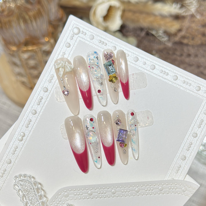 Stylish Decorative Press-On Nail Set Bowlift