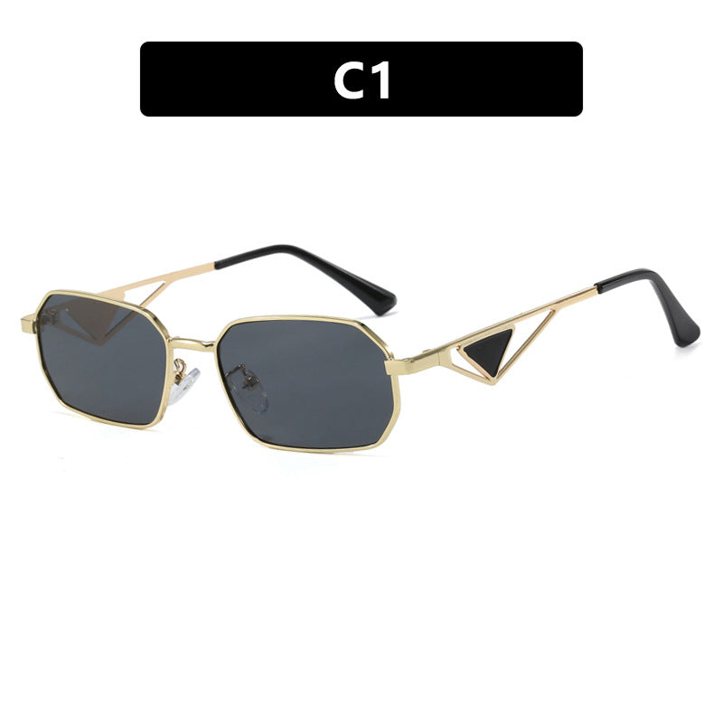 Women geometric luxury sunglasses with slim glossy frame Bowlift
