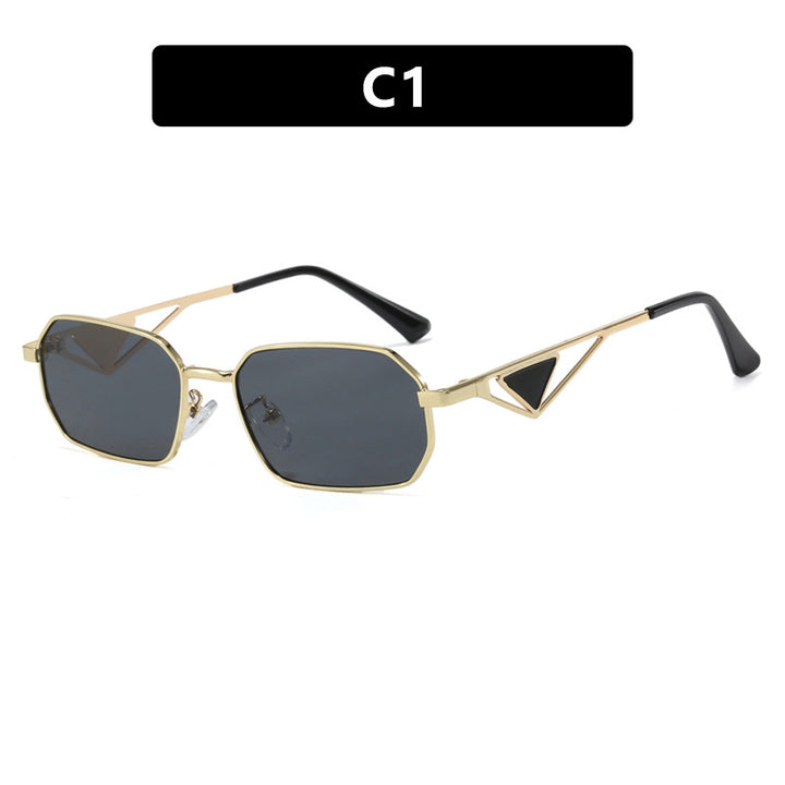 Women geometric luxury sunglasses with slim glossy frame Bowlift