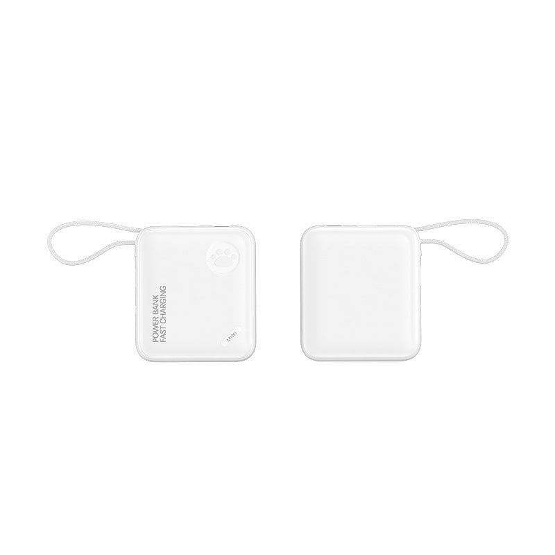 Compact power bank with fast charging function and carrying strap Bowlift