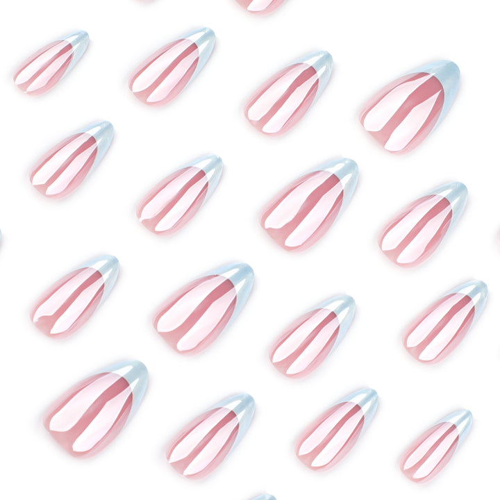 Elegant stiletto nails with high-gloss French tip design Bowlift