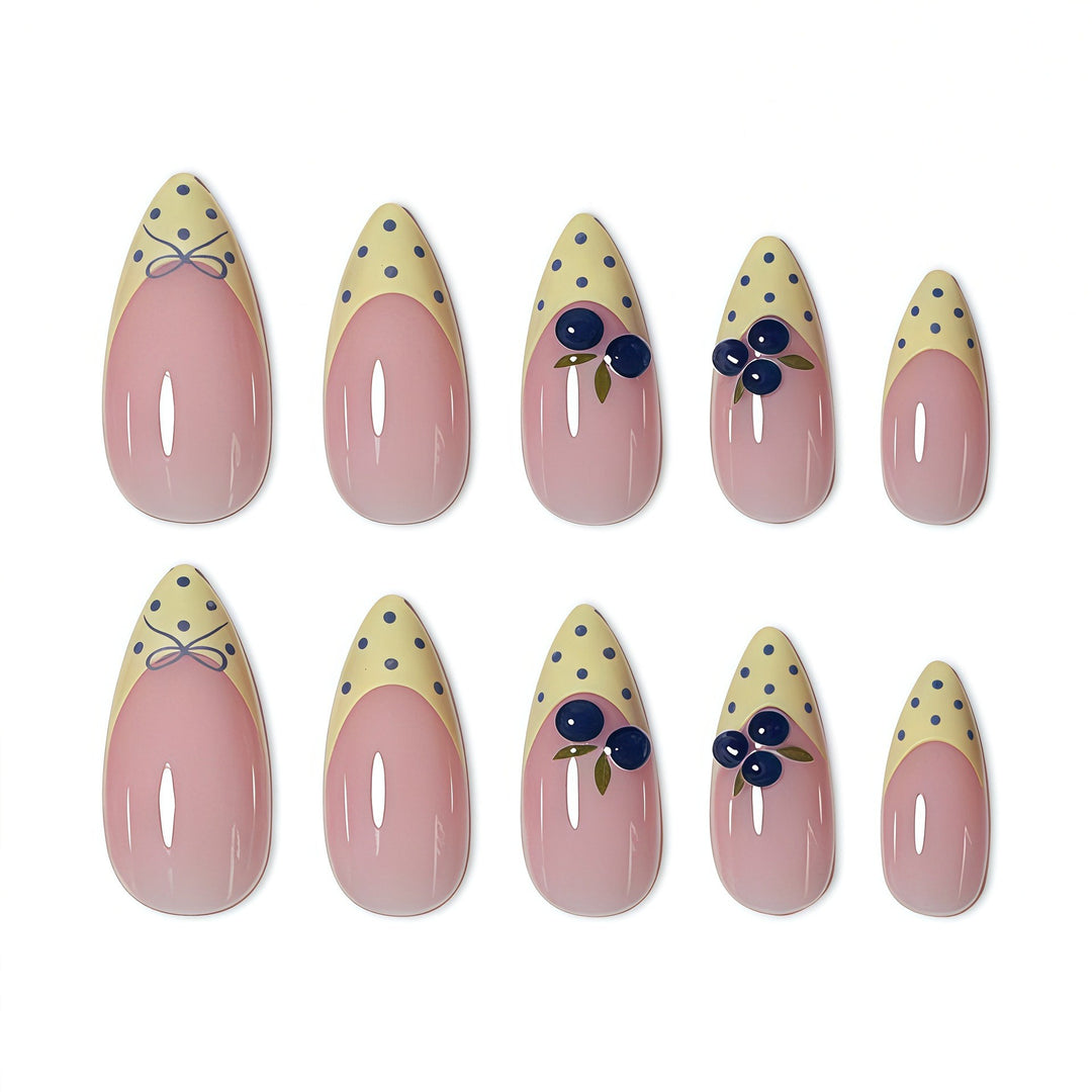 Artistic Floral Accent Press-On Nails Bowlift
