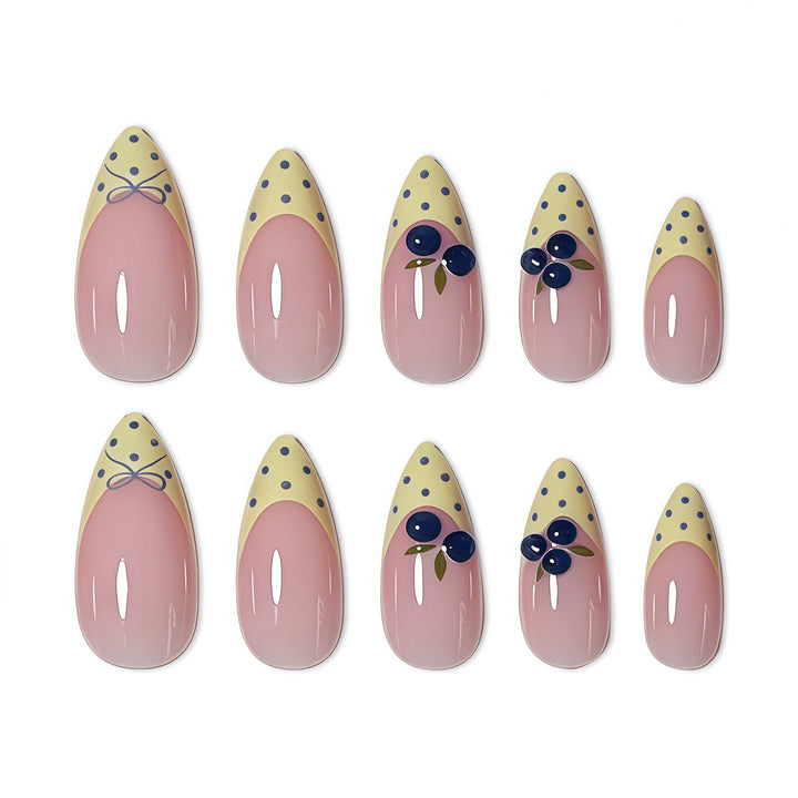 Artistic Floral Accent Press-On Nails Bowlift