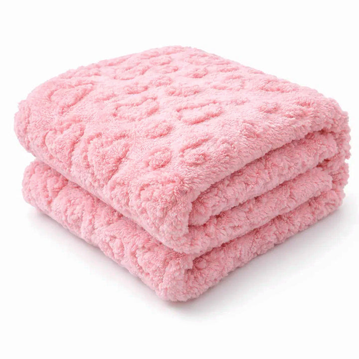Women's Cozy Fleece Blanket with Heart Design Bowlift