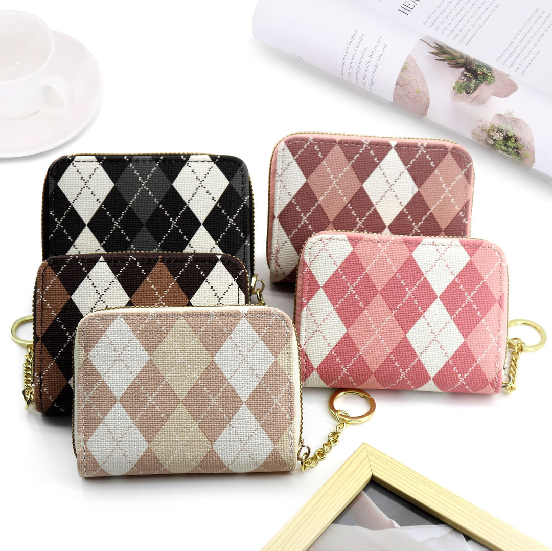 Elegant Argyle Pattern Coin Purse
