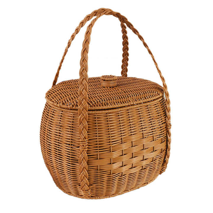 Handcrafted Wicker Storage Basket Bowlift