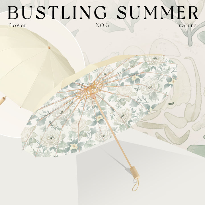 Women's fashionable and floral folding umbrella Bowlift