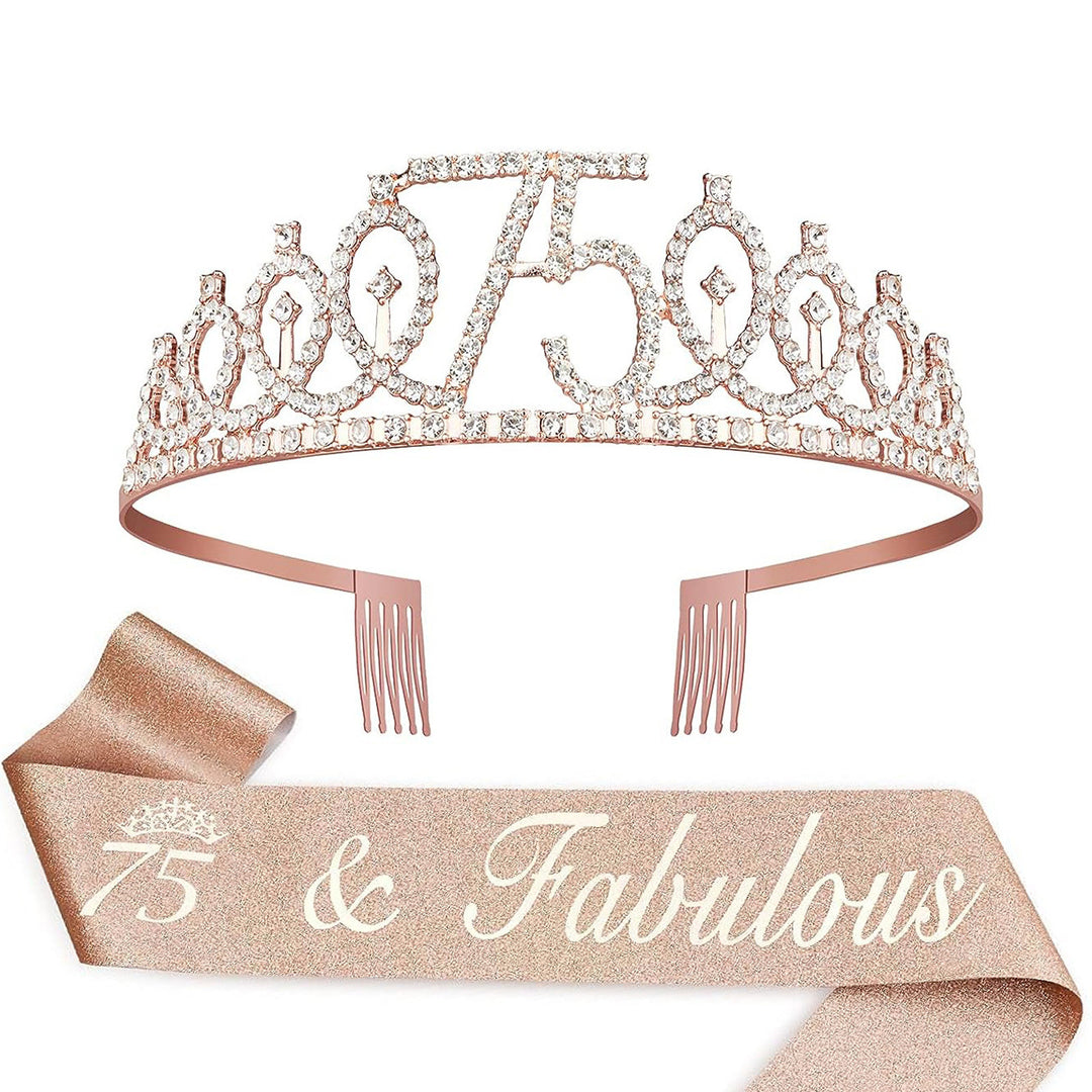Ladies Crystal Princess Crown with 30 & Fabulous lettering Bowlift