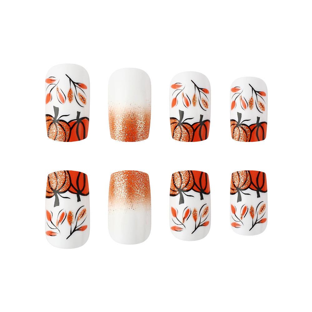 Autumn-Themed Decorative Press-On Nails Bowlift 1787543168