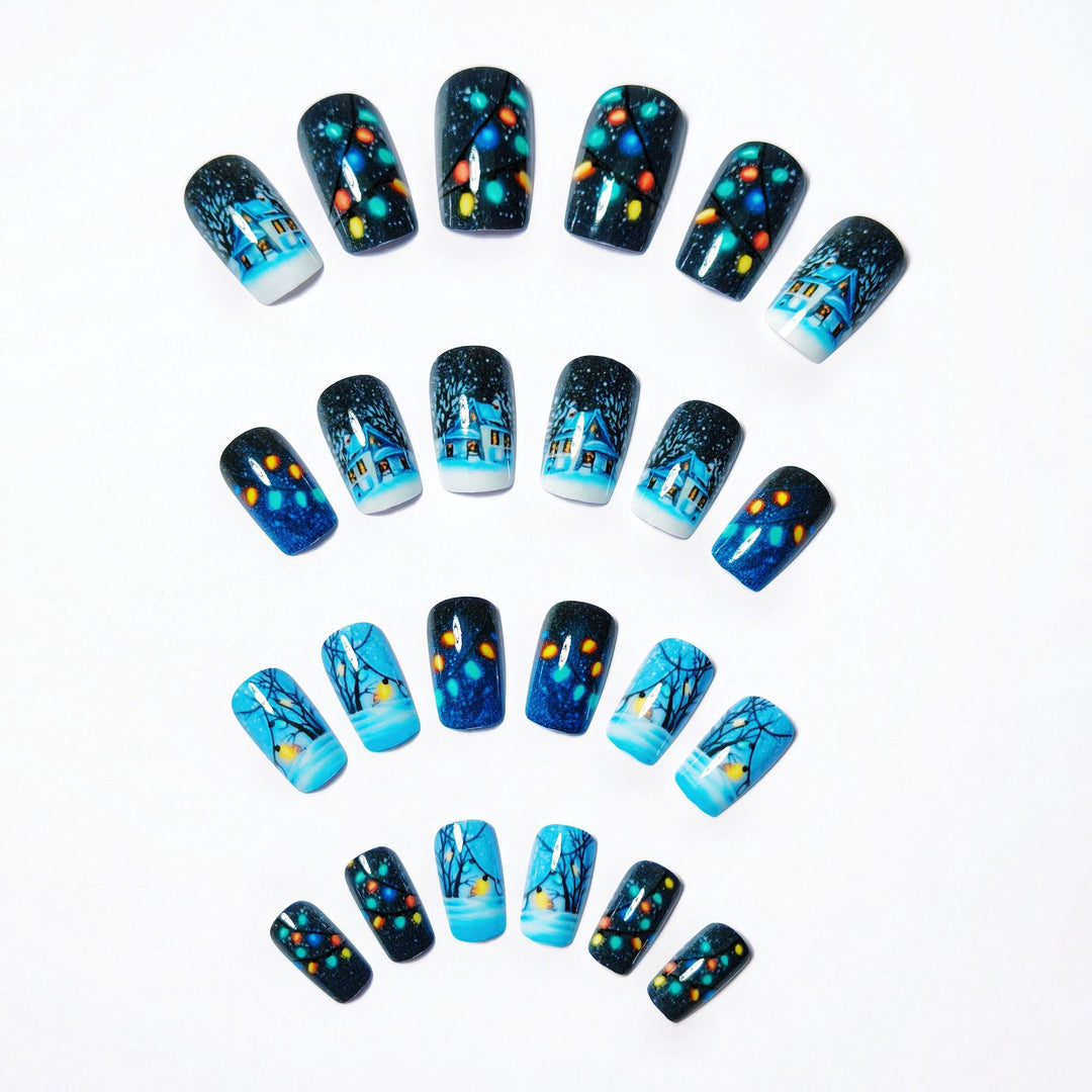 Winter Art Nails with Festive Snow Motif Bowlift