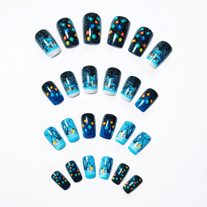 Winter Art Nails with Festive Snow Motif Bowlift
