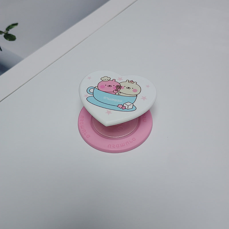 Heart-Shaped Character Phone Grip Bowlift