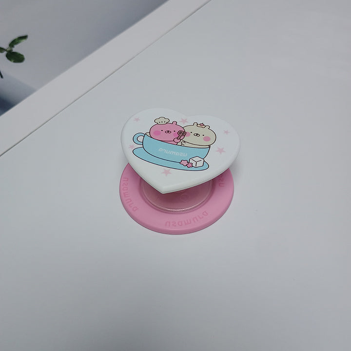 Heart-Shaped Character Phone Grip Bowlift