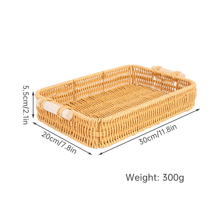 Handwoven Rectangular Serving Tray Bowlift