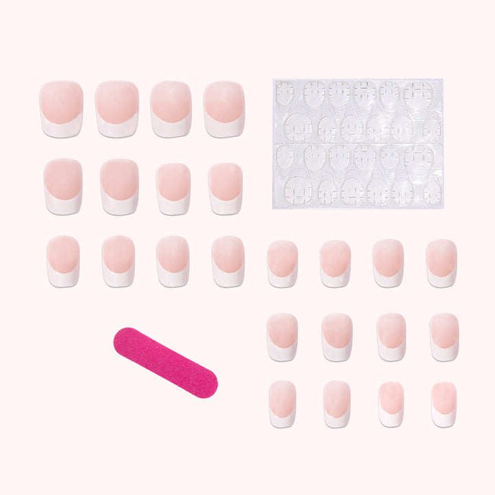 Artificial nails in elegant French style Bowlift