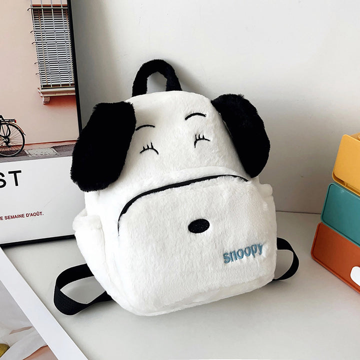 Plush Dog-Themed Mini Backpack