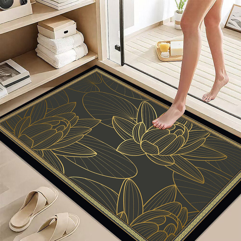 Elegant Lotus Flower Bath Mat Bowlift