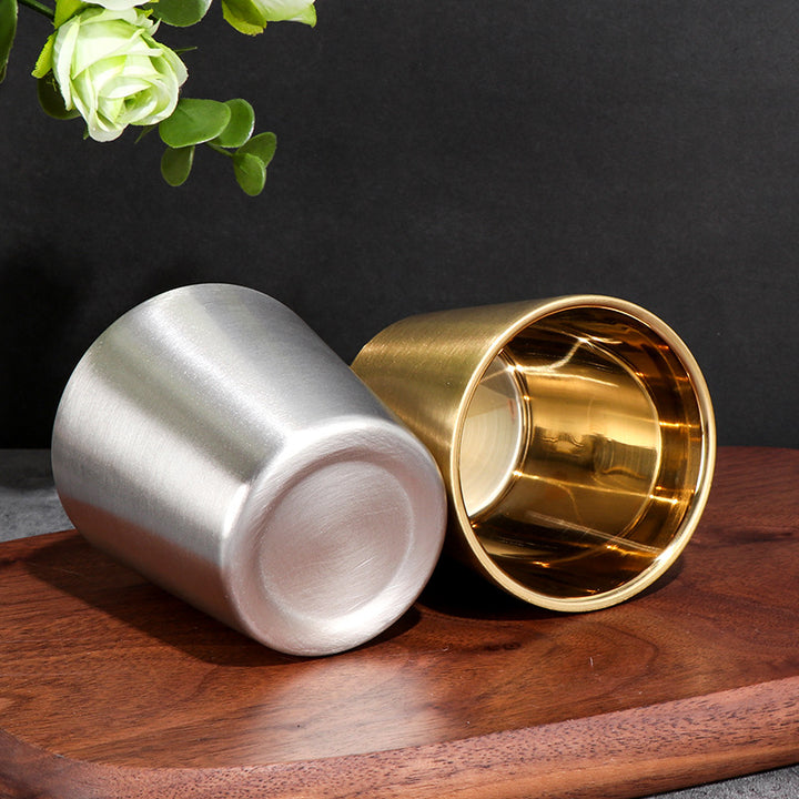 Brushed Stainless Steel Double-Wall Insulated Tumbler Cup Bowlift