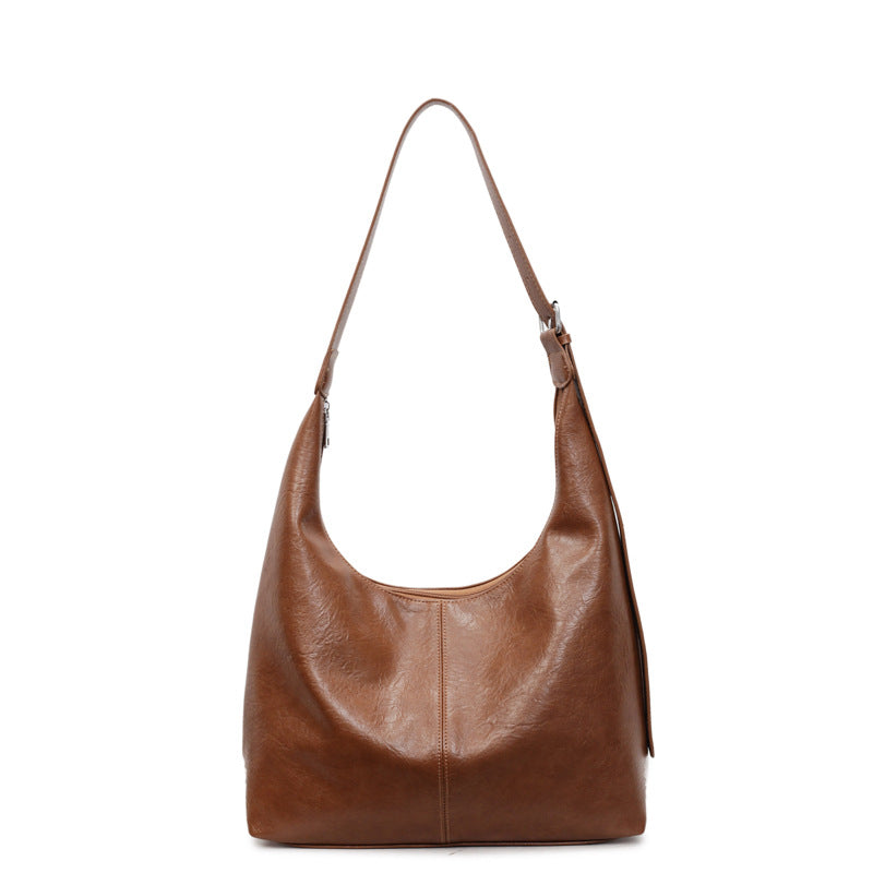 Premium Leather Slouchy Handbag Bowlift