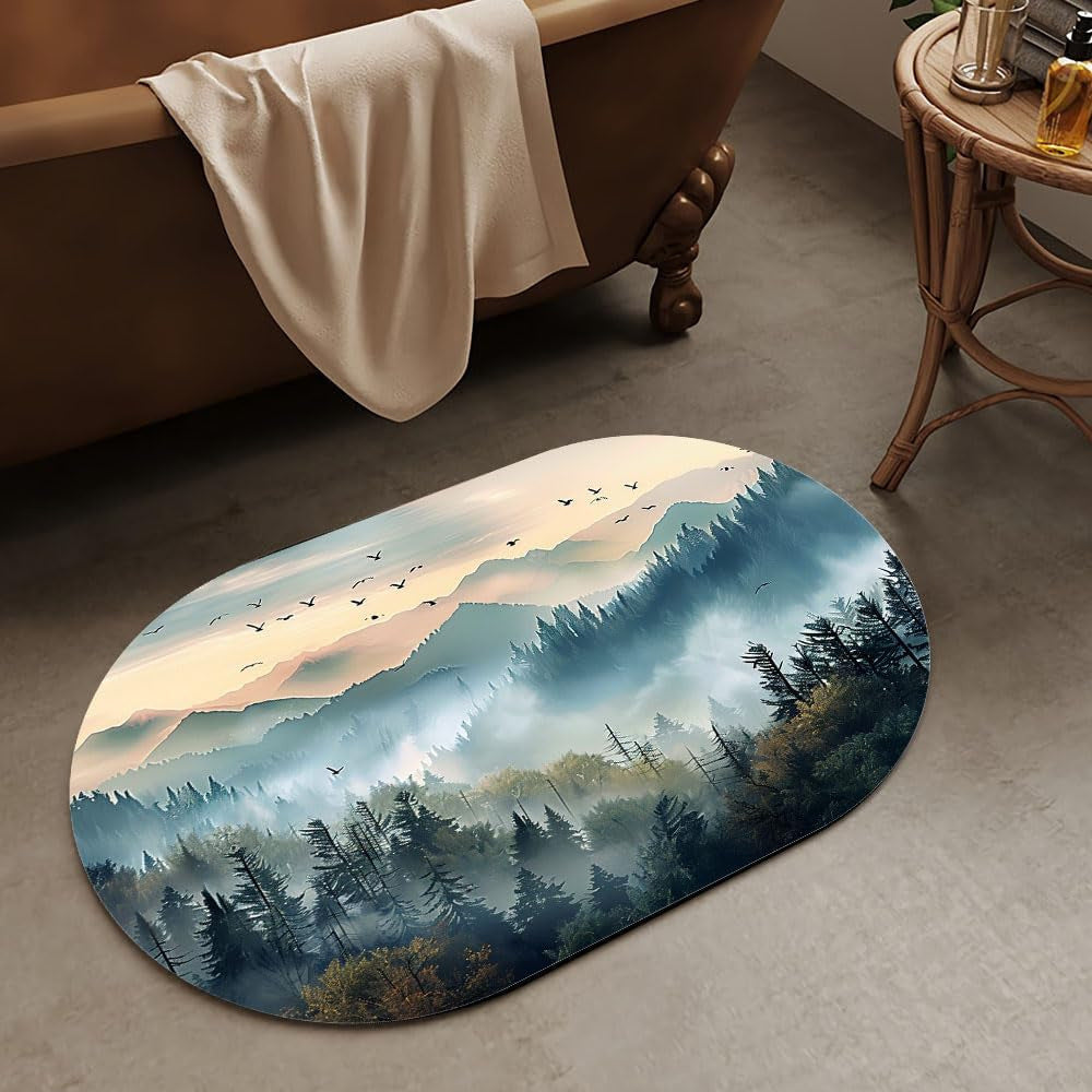 Luxurious Abstract Marble Design Bath Mat