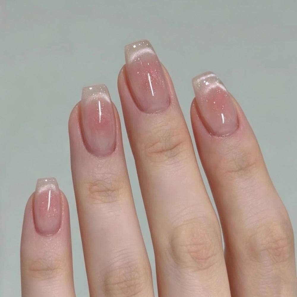 Stylish Press-On Nail Set with Animal Print and Gem Accents Bowlift