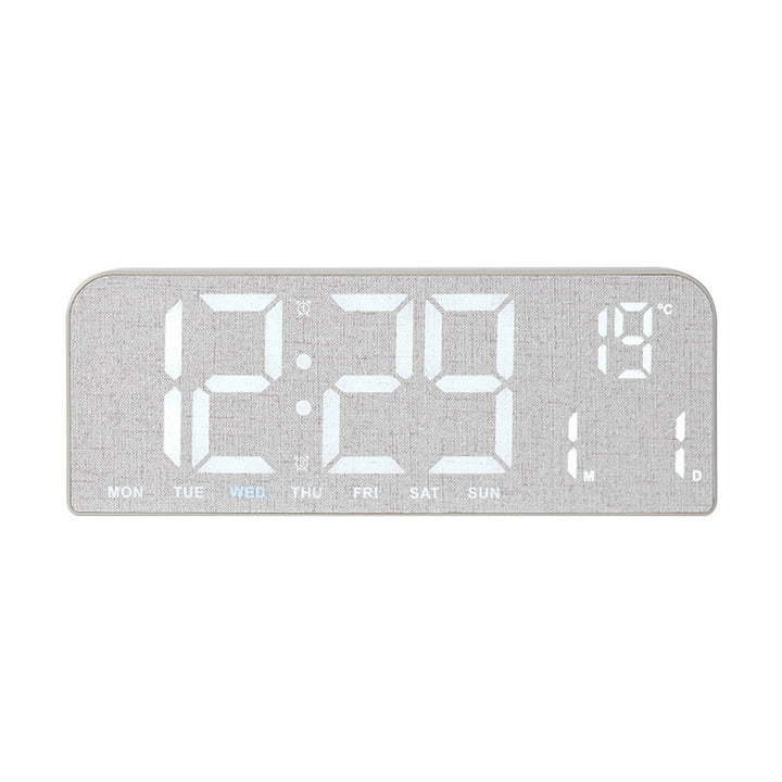 Digital Multi-Function Alarm Clock in Modern Textile Design Bowlift