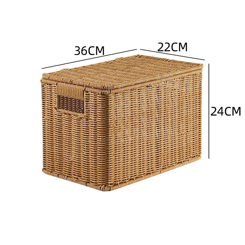 Handcrafted Rectangular Wicker Storage Box Bowlift
